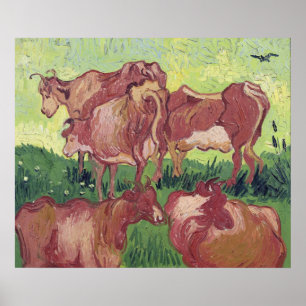 Vincent van Gogh   Cows, 1890 Poster