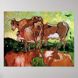 Vincent Van Gogh - Cows (After Jordaens) Fine Art Poster