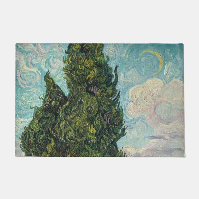 Vincent van Gogh - Cypresses Doormat (Front)