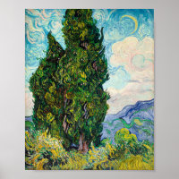 Vincent Van Gogh Cypresses Fine Art