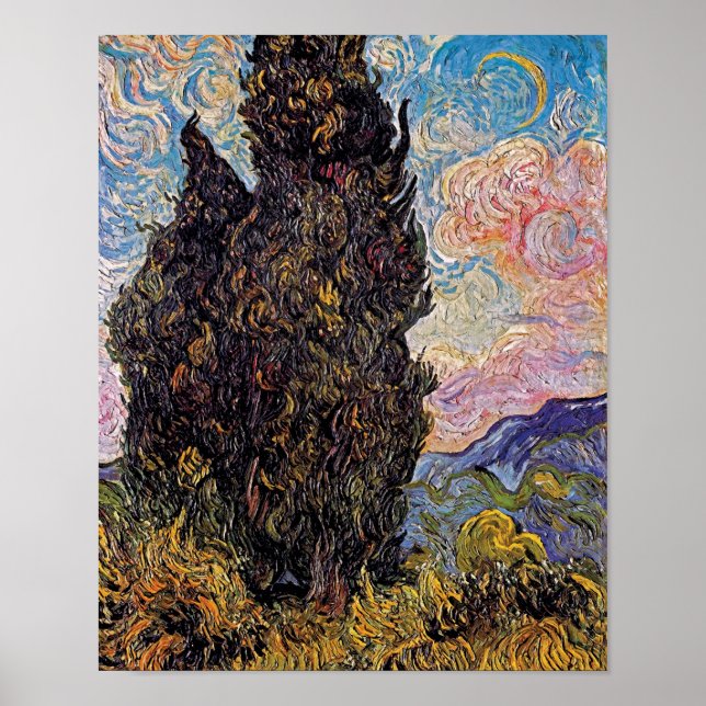Vincent Van Gogh - Cypresses Fine Art Tree Lover Poster (Front)