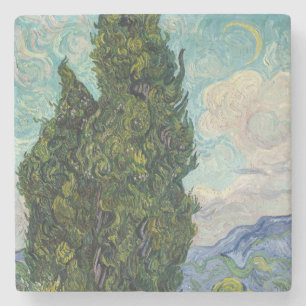 Vincent van Gogh - Cypresses Stone Coaster