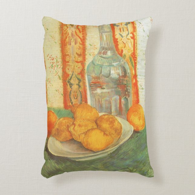 Vincent van Gogh - Decanter and Lemons on a Plate Decorative Pillow (Front(Vertical))