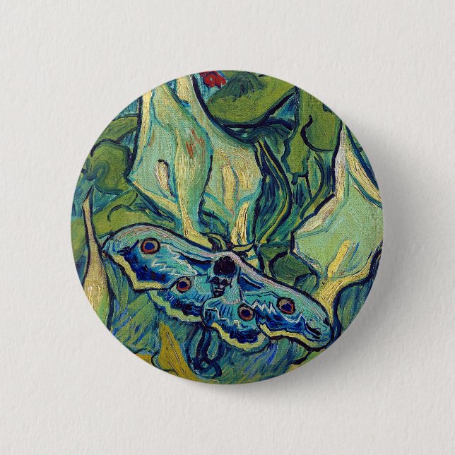 Vincent van Gogh Emperor Moth 2 Inch Round Button (Front)