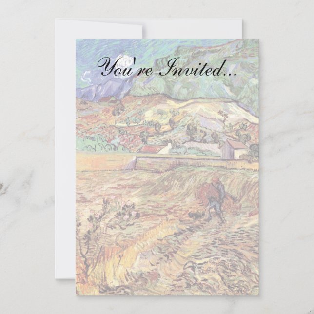 Vincent Van Gogh - Enclosed Wheat Field Fine Art Invitation (Front)