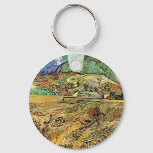 Vincent van Gogh - Enclosed Wheat Field w Peasant Keychain
