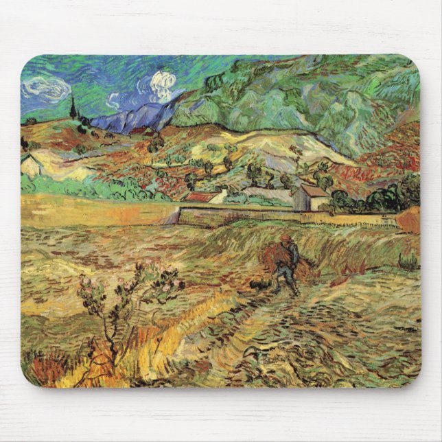 Vincent van Gogh - Enclosed Wheat Field w Peasant Mouse Pad (Front)