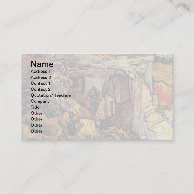 Vincent Van Gogh - Entrance To A Quarry Fine Art Business Card (Front)