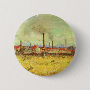 Vincent van Gogh - Factories at Asnieres 2 Inch Round Button