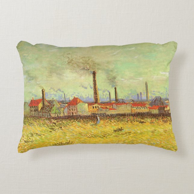 Vincent van Gogh - Factories at Asnieres Accent Pillow (Front)