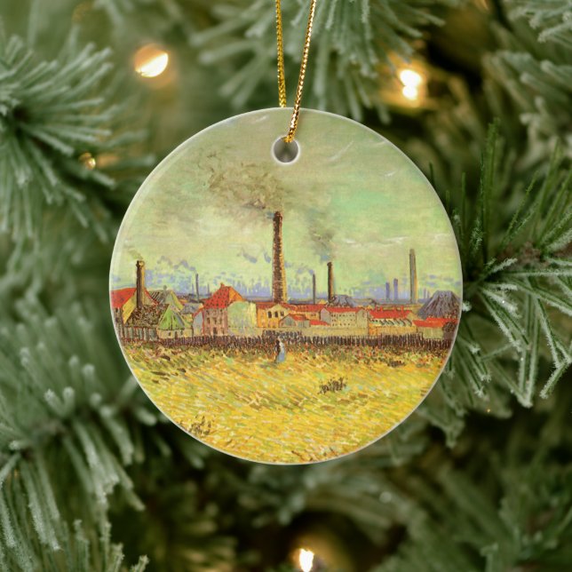 Vincent van Gogh - Factories at Asnieres Ceramic Ornament (Tree)