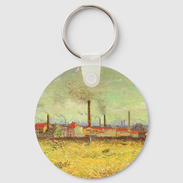 Vincent van Gogh - Factories at Asnieres Keychain (Front)