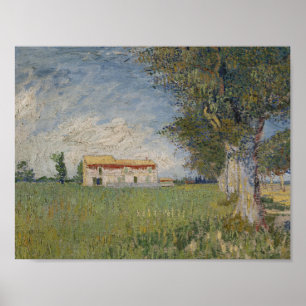 Vincent van Gogh - Farmhouse in a Wheat Field Poster