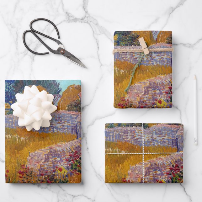 Vincent van Gogh Farmhouse in Provence Poster Wrapping Paper Sheet (Front)