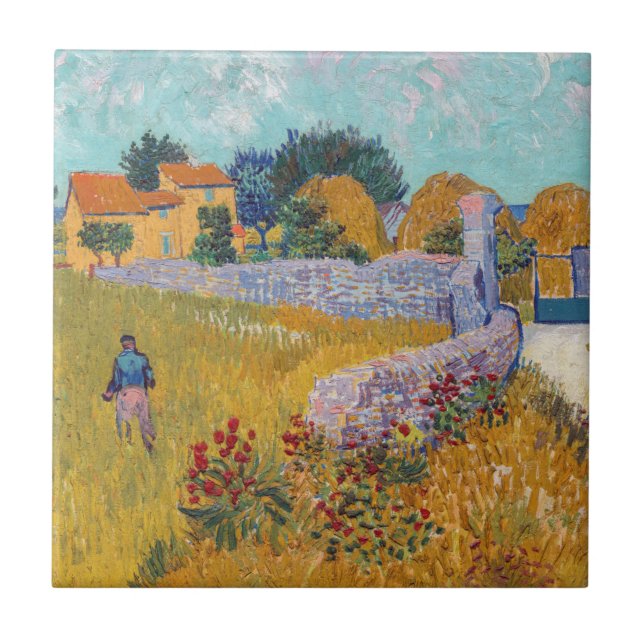 Vincent van Gogh - Farmhouse in Provence Tile (Front)