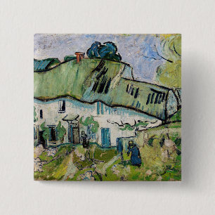 Vincent van Gogh - Farmhouse with Two Figures 2 Inch Square Button