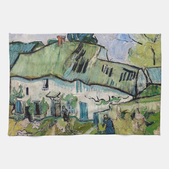 Vincent van Gogh - Farmhouse with Two Figures Kitchen Towel (Horizontal)
