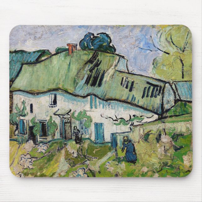 Vincent van Gogh - Farmhouse with Two Figures Mouse Pad (Front)