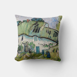 Vincent van Gogh - Farmhouse with Two Figures Throw Pillow