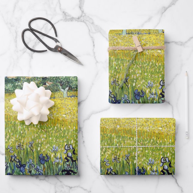 Vincent van Gogh Field of Flowers near Arles Poste Wrapping Paper Sheet (Front)