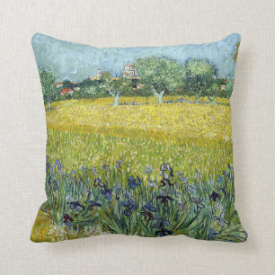 Vincent van Gogh Field of Flowers near Arles Throw Pillow