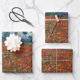 Vincent van Gogh Field of Poppies Poster Wrapping Paper Sheet