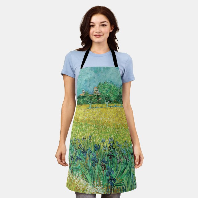 Vincent van Gogh - Field with Irises near Arles Apron (Worn)