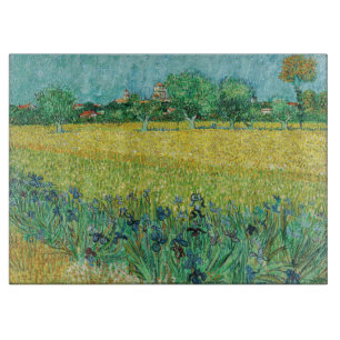 Vincent van Gogh - Field with Irises near Arles Cutting Board