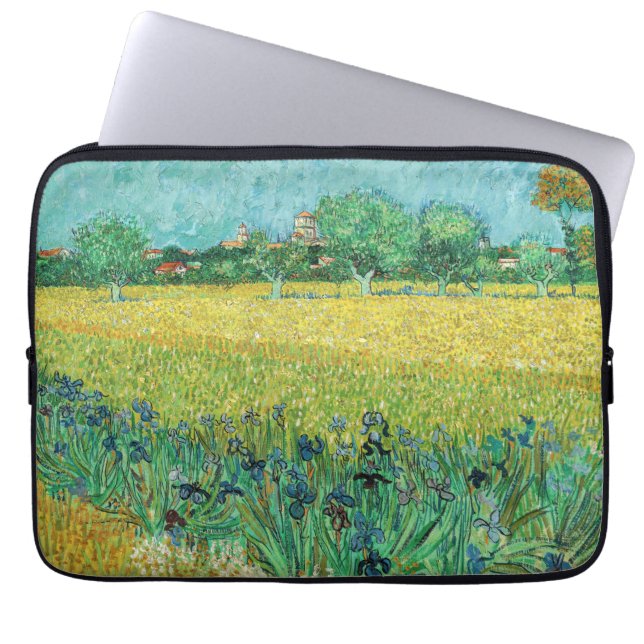 Vincent van Gogh - Field with Irises near Arles Laptop Sleeve (Front)