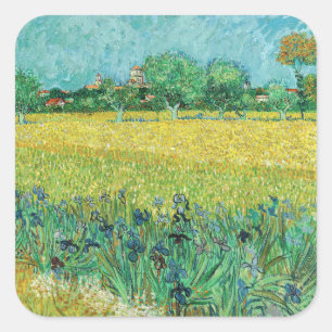 Vincent van Gogh - Field with Irises near Arles Square Sticker