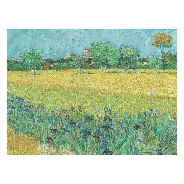 Vincent van Gogh - Field with Irises near Arles Tablecloth (Front (Horizontal))