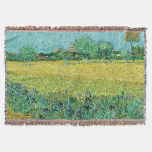 Vincent van Gogh - Field with Irises near Arles Throw Blanket