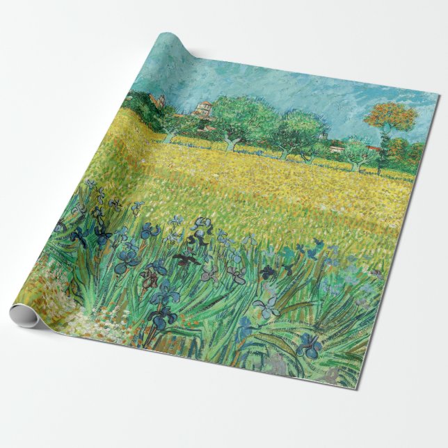 Vincent van Gogh - Field with Irises near Arles Wrapping Paper (Unrolled)
