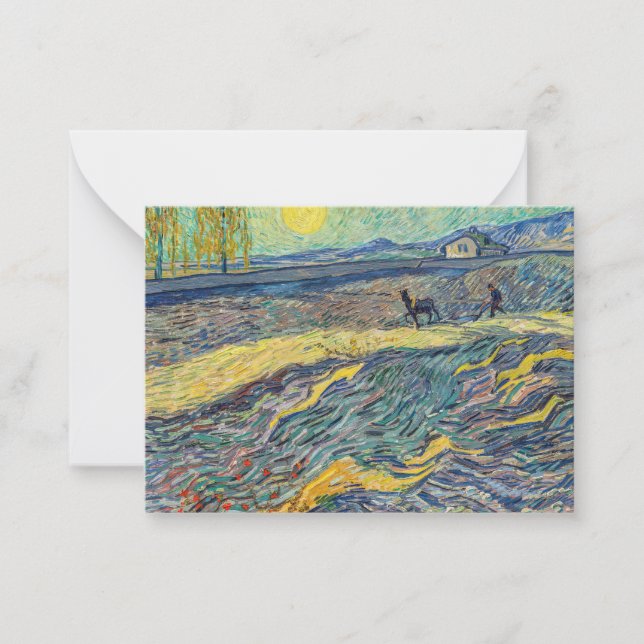 Vincent van Gogh - Field with plowing farmers Card (Front)