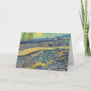 Vincent van Gogh - Field with plowing farmers Card