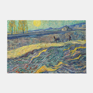 Vincent van Gogh - Field with plowing farmers Doormat