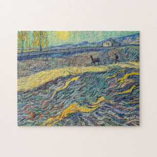Vincent van Gogh - Field with plowing farmers Jigsaw Puzzle