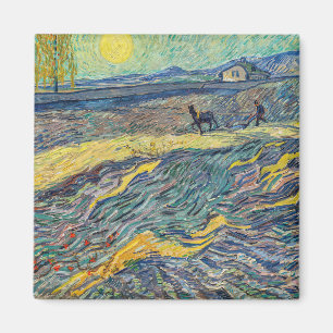 Vincent van Gogh - Field with plowing farmers Magnet