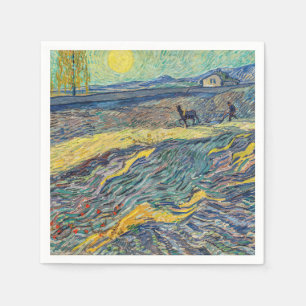 Vincent van Gogh - Field with plowing farmers Napkin