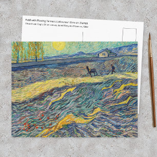 Vincent van Gogh - Field with Plowing Farmers Postcard