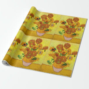 Vincent Van Gogh Fifteen Sunflowers In a Vase Art Wrapping Paper