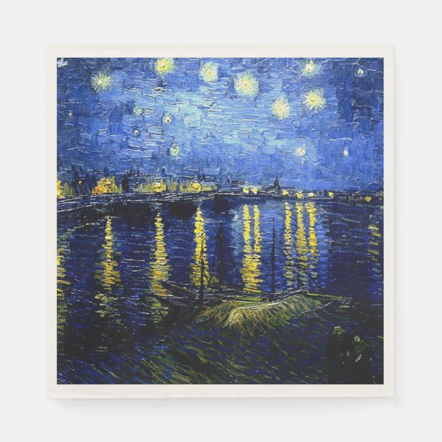 Vincent van Gogh fine art, Starry Night over Rhone Napkin (Front)