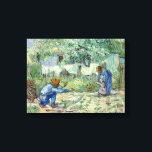 Vincent van Gogh First Steps, after Millet Canvas Print<br><div class="desc">A child takes her first steps in a garden as painted by Vincent van Gogh.</div>