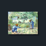 Vincent van Gogh First Steps, after Millet Canvas Print<br><div class="desc">A child takes her first steps in a garden as painted by Vincent van Gogh.</div>