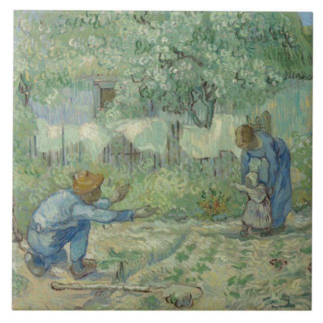 Vincent van Gogh - First Steps, after Millet Tile (Front)
