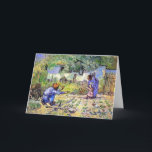 Vincent Van Gogh - First Steps - Father's Day Art Card<br><div class="desc">Vincent Van Gogh's First Steps (after Millet). Based upon a painting by French artist Jean-Francois Millet, This oil on canvas from 1890 shows a child's first steps as the father puts down his shovel and waits with open arms. Makes a great Father's Day gift. Unlike similar stores, Art Lover's Cafe...</div>