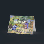 Vincent Van Gogh - First Steps - Father's Day Art Card<br><div class="desc">Vincent Van Gogh's First Steps (after Millet). Based upon a painting by French artist Jean-Francois Millet, This oil on canvas from 1890 shows a child's first steps as the father puts down his shovel and waits with open arms. Makes a great Father's Day gift. Unlike similar stores, Art Lover's Cafe...</div>