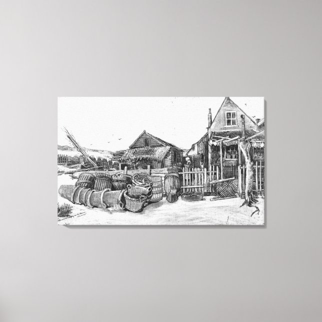 Vincent van Gogh | Fish drying barn, Scheveningen Canvas Print (Front)