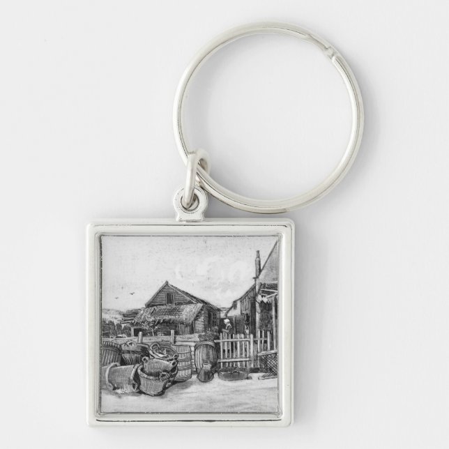 Vincent van Gogh | Fish drying barn, Scheveningen Keychain (Front)