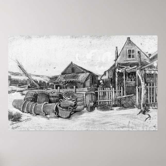 Vincent van Gogh | Fish drying barn, Scheveningen Poster (Front)